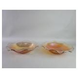 Pair of carnival glass bowls