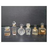 Collection of vintage glass perfume bottles