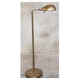 Mid-century brass floor lamp with clamshell