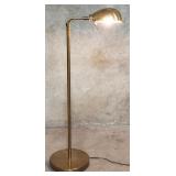 Mid-century brass floor lamp with clamshell