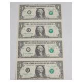1988 $1 uncirculated, sequential serial #