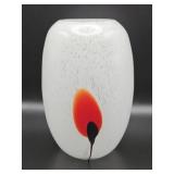 Hand-blown speckled art glass vase