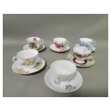 Group of porcelain cups and saucers