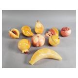 Group of vintage marble faux fruits