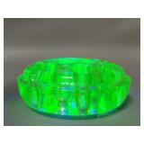 Uranium glass flower frog