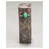 Vintage 800 silver engraved lipstick case with