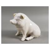 Vintage Belleek porcelain pig figurine