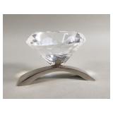 Clear crystal diamond shaped paperweight set on