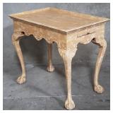 French Louis XV-style blonde wood side table