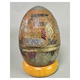 Vintage cloisonnï¿½ brass egg trinket box