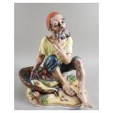 Vintage Dresden porcelain fisherman figurine