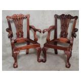 Pair of chippendale-style mahogany child