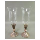 Sterling silver weighted candlesticks with