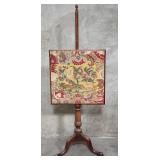 Antique needlepoint walnut pole screen