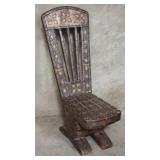 Vintage Moroccan-style rustic chairs adorned with