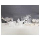 Group of glass bowls, compote, mug,
