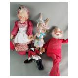 Three vintage Anna Lee Mobilite dolls