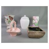 Ceramic, China vases, planter, canister, basket