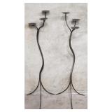 Pair of vintage floor candle holders