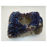 Titanium Amethyst cluster crystal candle holder