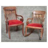 Pair of vintage walnut chairs