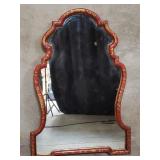 Vintage Asian-style wall mirror with floral motif
