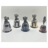 Group of five Danbury mint silver plated bells