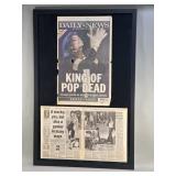 Framed headlines of Micheal Jacksonï¿½s death d