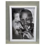 Signed Brendain print on paper depicting post