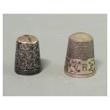 Antique sterling silver thimbles