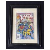 Framed John Romita Jr signed X-Men comic book