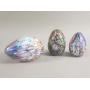 3 vintage murano millefiori glass paperweights