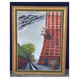 Framed Helga Schweininger signed oil painting