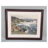Framed print of coastal photograph