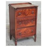 Antique burl walnut sewing cabinet