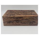 Vintage Indian hand-carved hardwood box