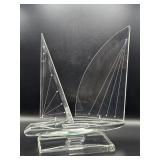Signed Henri 1995 acrylic sailboat sculpture