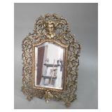 Ornate brass Victorian mirror