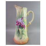 T & V. Limoges France  porcelain floral pitcher