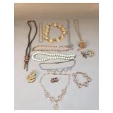 Group of vintage costume jewelry