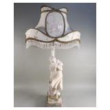 Antique alabaster figural table lamp