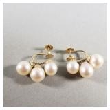14K gold earrings with pearls