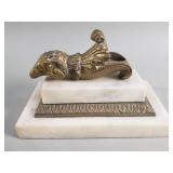 Vintage brass and marble paperweight
