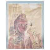 Signed Stephen Longstreet mixed media painting