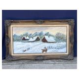 Framed Helga Schweininger signed oil painting