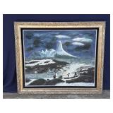 Framed Helga Schweininger signed oil painting