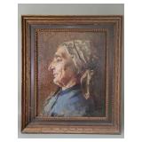 19th-century style oil on canvas portrait