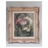 Signed Madeline Scellier oil on panel painting
