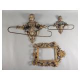 French style figural wall mounted towel racks, and