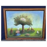Framed Helga Schweininger signed oil painting